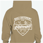 KHAKI SHOW OFF BUILT DIFFERENT LOGO HOODIE