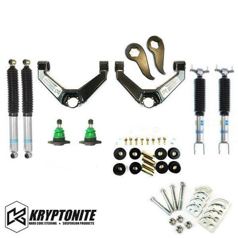 Kryptonite Stage 3 Leveling Kit With Bilstein Shocks 2011-2019 With Cam Bolt Kit +($64.99) Steering