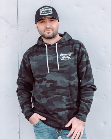 BLACK CAMO SHOW OFF PERFORMANCE LOGO HOODIE