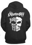 BLACK SHOW OFF PERFORMANCE LOGO SKULL HOODIE