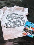Color on Kid’s Monster Truck Flame Logo T-Shirt